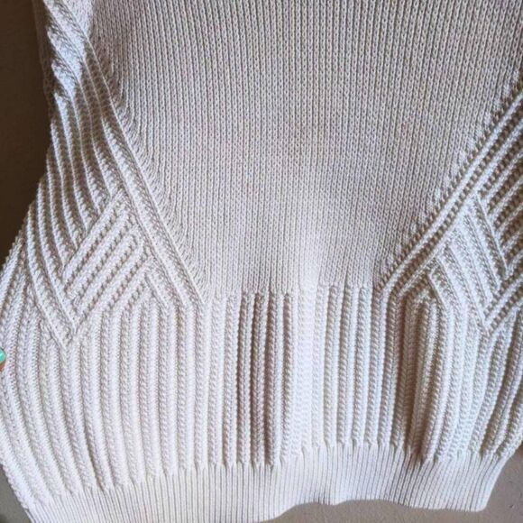 Athleta Pullover Sweater Women's Size XXS Dove White V-Neck Knit Minimalist Cozy - Picture 9 of 11